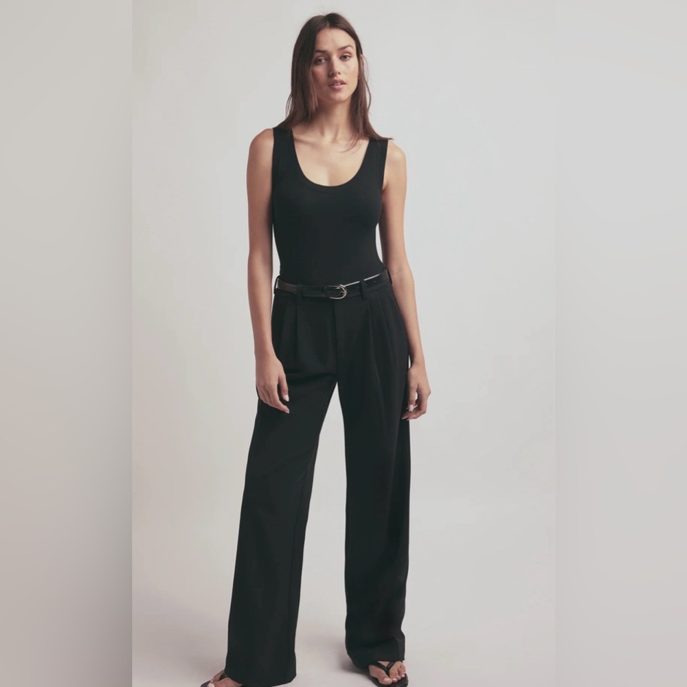 Favorite Daughter Black Wide-Leg Trousers